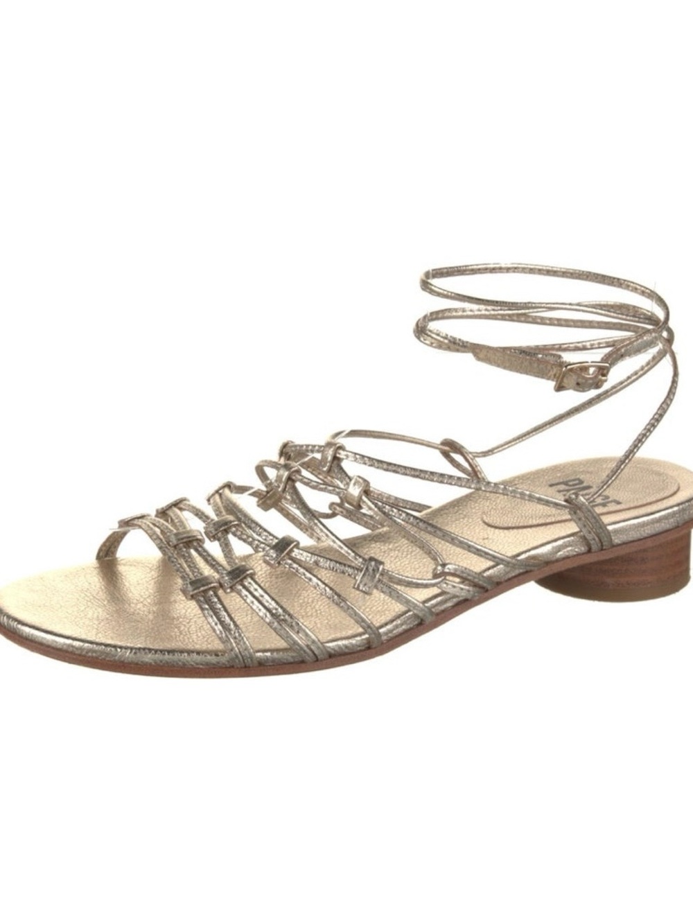 Paige Gamble Gold Strappy Leather Sandal